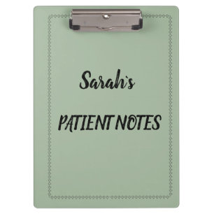 Modern Sage Green Personalised Clipboard