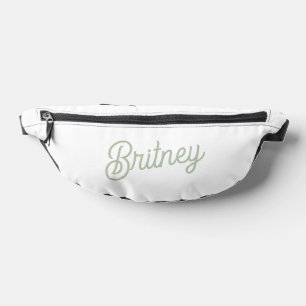 Modern Sage Green Personalised Monogram and Name  Bum Bags