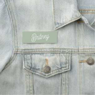 Modern Sage Green Personalised Monogram and Name  Name Tag