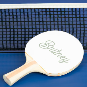 Modern Sage Green Personalised Monogram and Name  Ping Pong Paddle