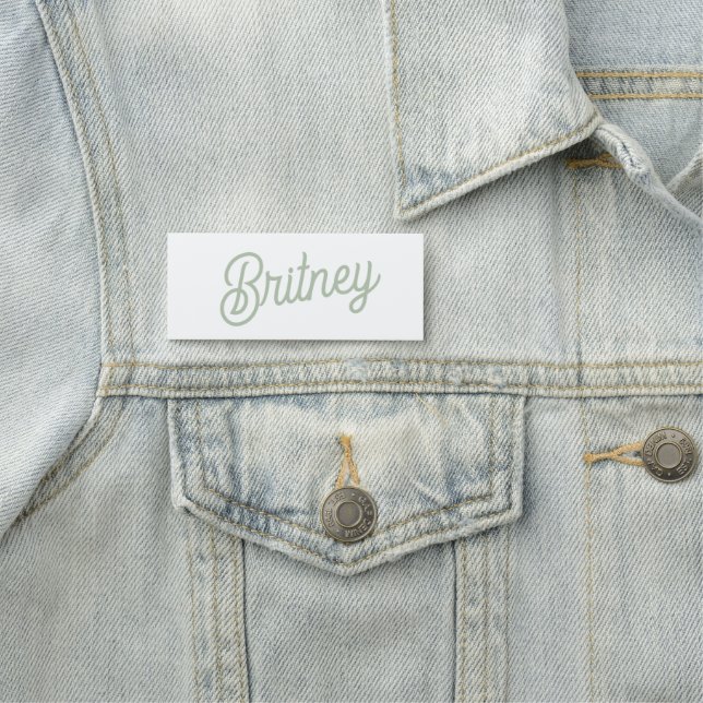 Modern Sage Green Personalised Monogram and Name  Tag (In Situ)