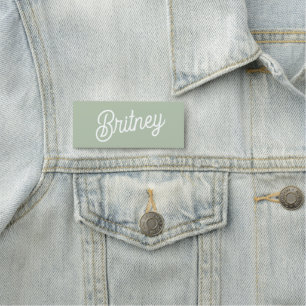 Modern Sage Green Personalised Monogram and Name  Tag