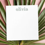 Modern Sage Green Personalised Name Notepad<br><div class="desc">Create your own personalised notepad with custom initial name in sage green colour and modern minimalist typography.</div>