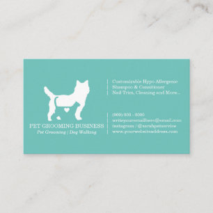 Modern Sage Green Pet Groomer Business Card