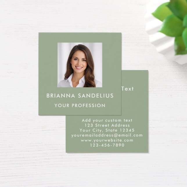 Modern Sage Green Photo Template Professional (Desk)