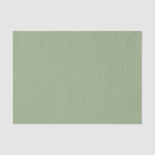 Modern Sage Green Plain Solid Colour Tissue Paper (Front)