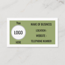 Modern Sage Green Professional Logo Business Card