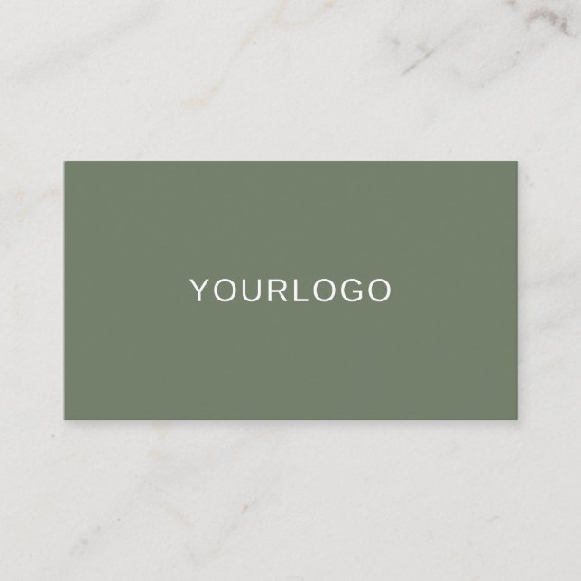 Modern Sage Green Professional With QR Code Business Card (Front)