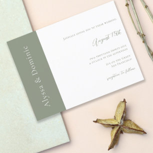 Modern Sage Green QR Code RSVP Online Wedding Postcard