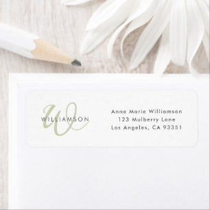 Modern Sage Green Script Monogram
