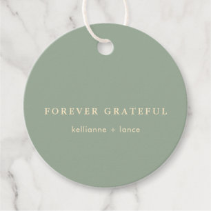 Modern Sage Green Simple Wedding Favour Tags