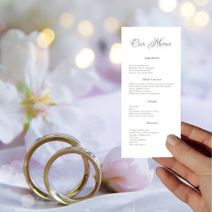 Modern Sage Green Text on White Wedding Dinner Menu
