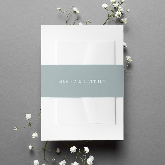 Modern Sage Green Wedding Invitation Belly Band (Creator Uploaded)