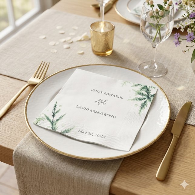 Modern Sage Green Wedding Napkins (Creator Uploaded)