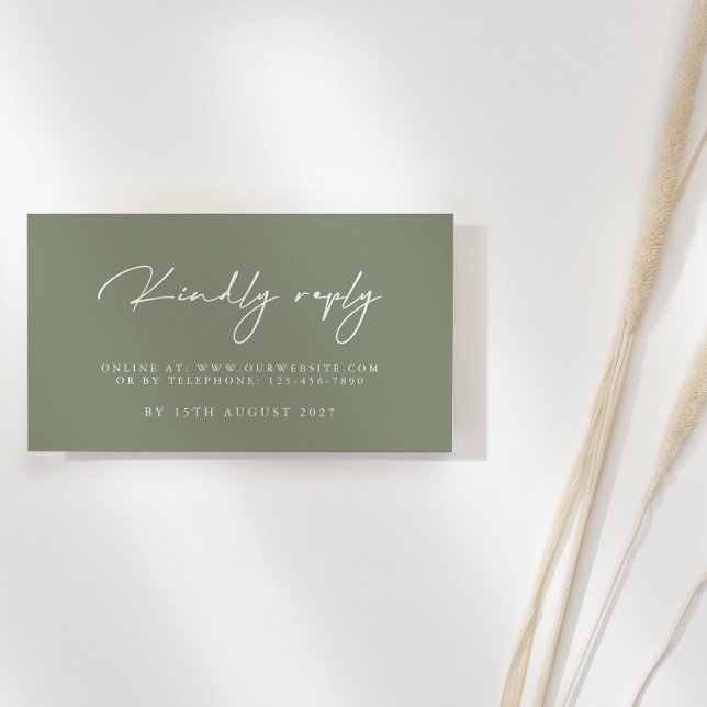 Modern Sage Green Wedding RSVP Cards (Creator Uploaded)