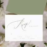 Modern Sage Green White Simple Wedding RSVP Card<br><div class="desc">Modern Moss Sage Green White Simple Wedding RSVP Response Card - for a modern wedding formal or informal.  Green and white with impressive modern calligraphy. Fancy beautiful calligraphy.</div>