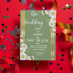 Modern Sage Green with White Simple Wedding Invitation