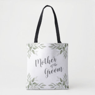 Modern Sage Greenery Mother of the Groom Tote Bag