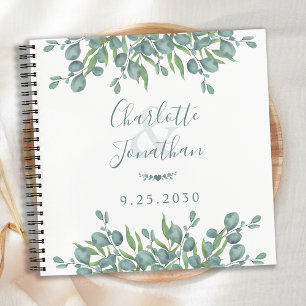 Modern Sage Greenery Wedding Guest Book
