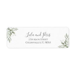 Modern Sage Greenery Wedding Return Address