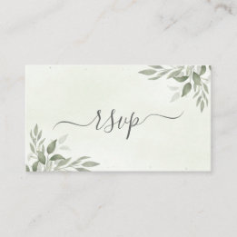 Modern Sage Greenery Wedding RSVP Enclosure Card