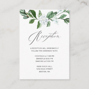 Modern Sage Greenery White Floral Wedding Enclosure Card