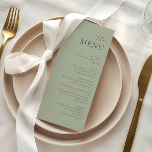 Modern Sage Jade Plum Elegant Wedding Menu