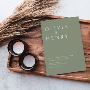 Modern Sage Minimal Wedding Invitation