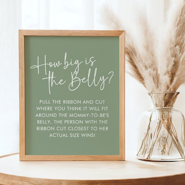 Modern Sage Oh Baby Simple Belly Guessing Game Poster (Creator Uploaded)