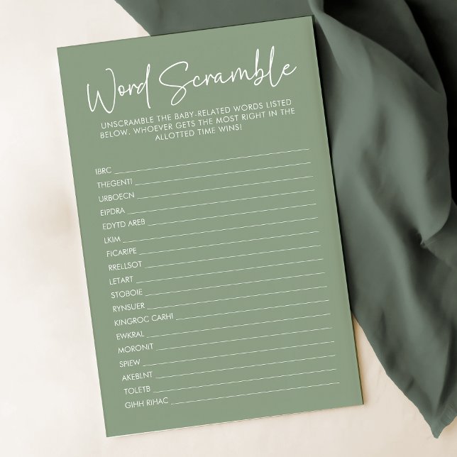 Modern Sage Oh Baby Simple Word Scramble Game (Creator Uploaded)