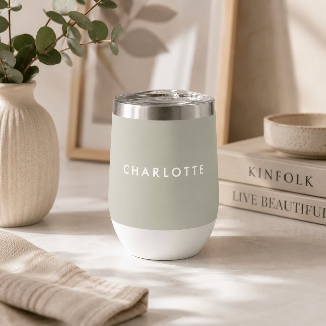 Modern Sage Personalised Wine Tumbler (Creator Uploaded)