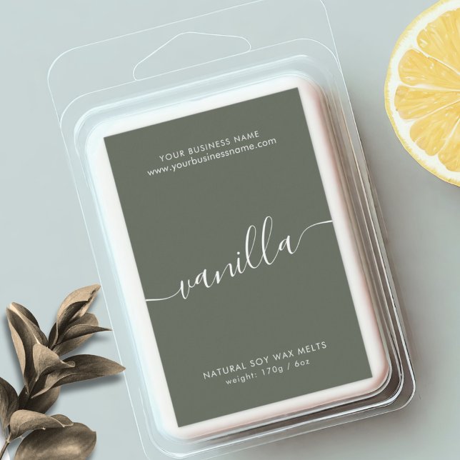 Modern sage simple wax melt label (Creator Uploaded)