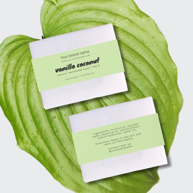 Modern sage soap packaging ingredients wrap label invitation belly band (Creator Uploaded)