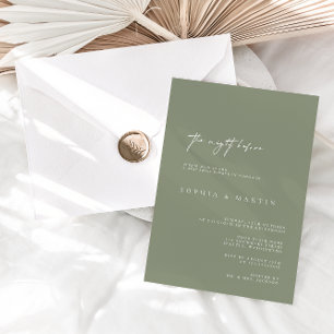 Modern Sage The Night Before Rehearsal Dinner  Invitation