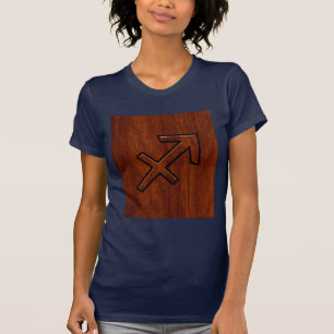Modern Sagittarius Zodiac Sign in Mahogany Style T-Shirt