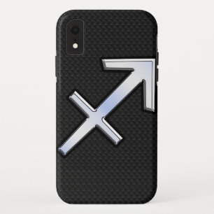 Modern Sagittarius Zodiac Sign on Snake Skin iPhone XR Case