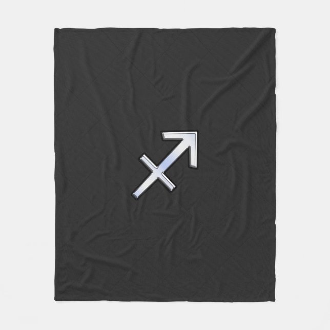 Modern Sagittarius Zodiac Sign on Snake Skin Fleece Blanket (Front)