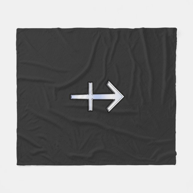 Modern Sagittarius Zodiac Sign on Snake Skin Fleece Blanket (Front (Horizontal))