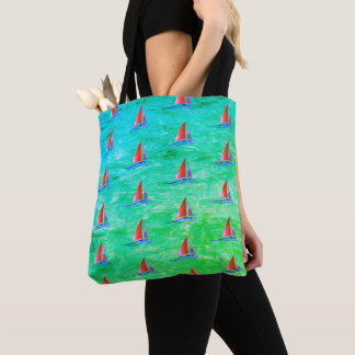 Modern Sailboat Tote Bag