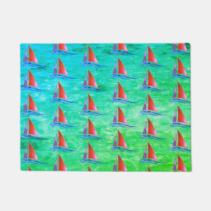 Modern Sailboats Doormat