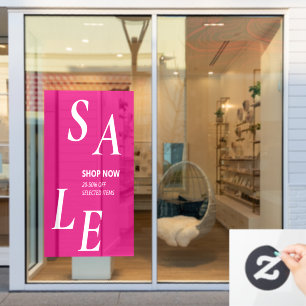 Modern SALE Magenta Store Discount Promo Window Cling