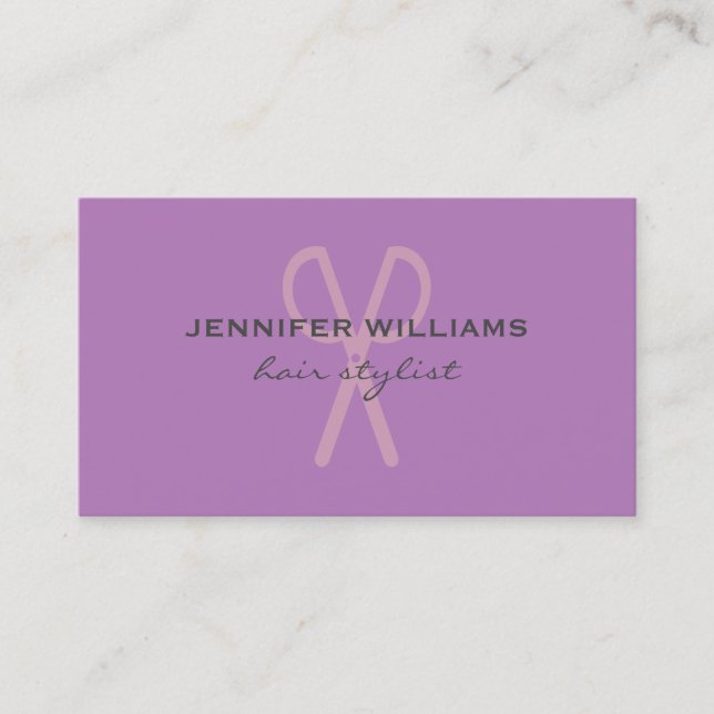 Modern Salon Hair Stylist Business Card (Front)