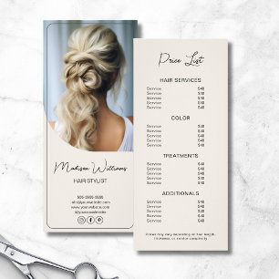 Modern Salon Hair Stylist Price List Rack Card