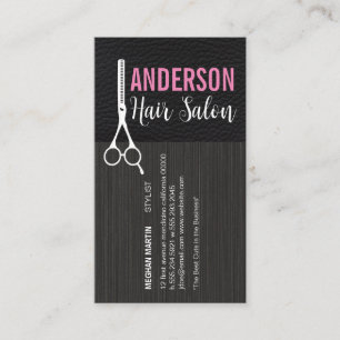 Modern Salon   Leather   Salon Scissors Business Card