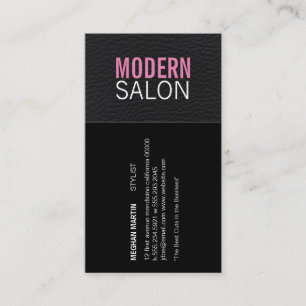 Modern Salon   Leather Stylist Business Card