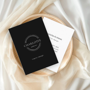 Modern, salon, minimal, logo circle business card