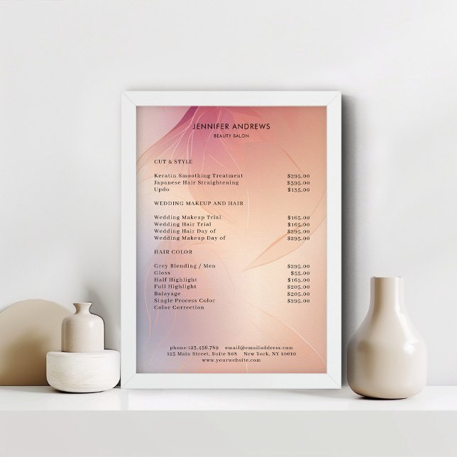 Modern  Salon Price List Poster (Creator Uploaded)