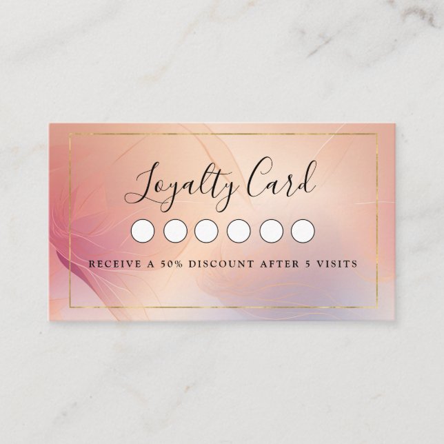 Modern Salon Spa Loyalty 5 Business Card (Front)