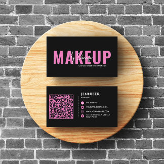 Modern Salon Spa Nails And Eyelash Black & Pink Business Card