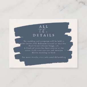 Modern Sample Distressed Wedding Details Enclosure Card